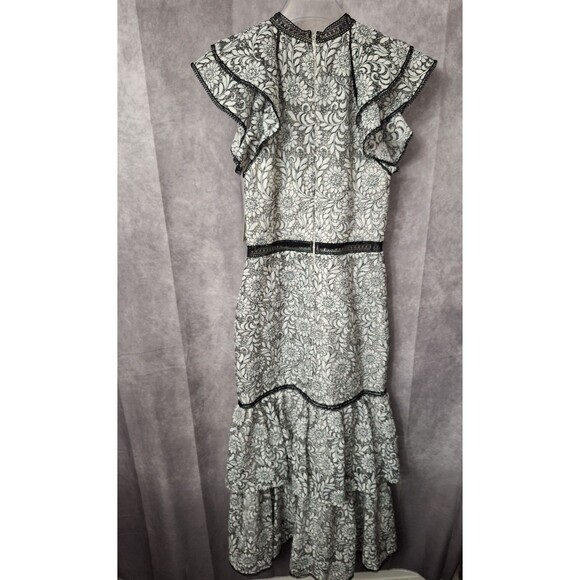 NWT Anthropologie Monique Lhuillier Tiered Lace Gown Sz 8 Floral High Low Formal - Picture 3 of 16